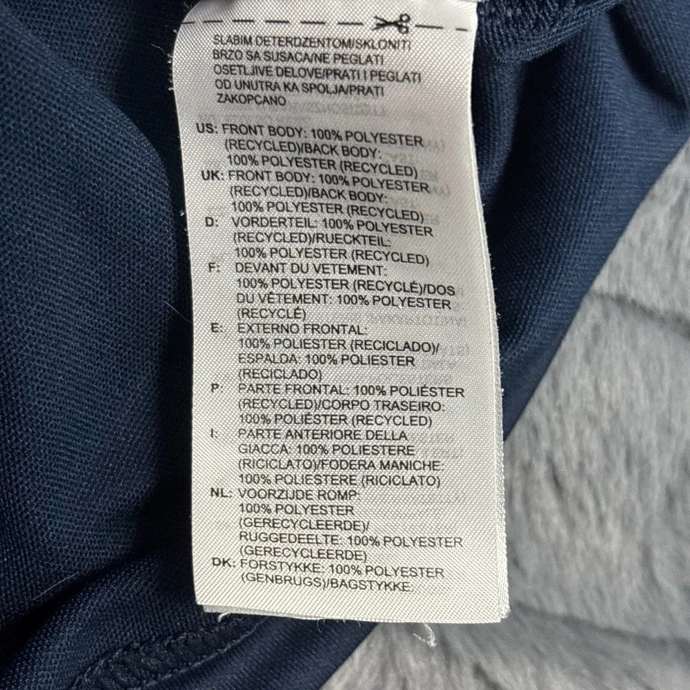 Adidas Mens Quarter Zip Pullover Grey Navy Blue Heathered Performance Top Small